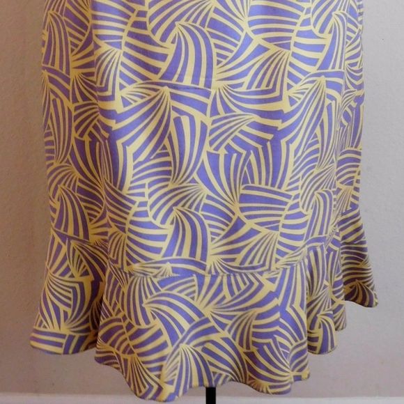 Marc Jacobs Yellow Purple Silk Runway Skirt sz 10 - Picture 5 of 6